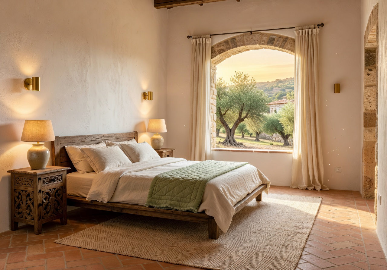 Mediterranean primary bedroom AI room redesign